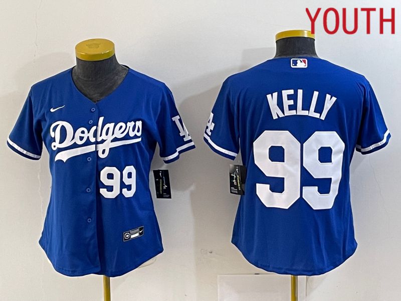 Youth Los Angeles Dodgers 99 Kelly Blue 2024 Nike Game MLB Jersey style 4